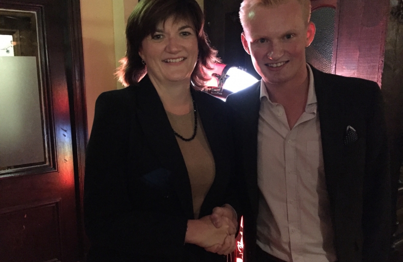 Chairman Jack Murray with Nicky Morgan